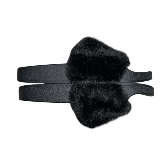 STEVE MADDEN SOFTEY SLIDES FAUX FURNSANDALS SIZE 3 - Picture 2 of 6